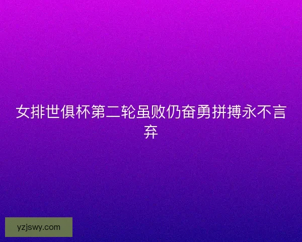 女排世俱杯第二轮虽败仍奋勇拼搏永不言弃